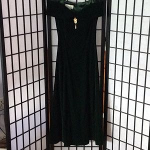 Green velvet bridesmaid dress